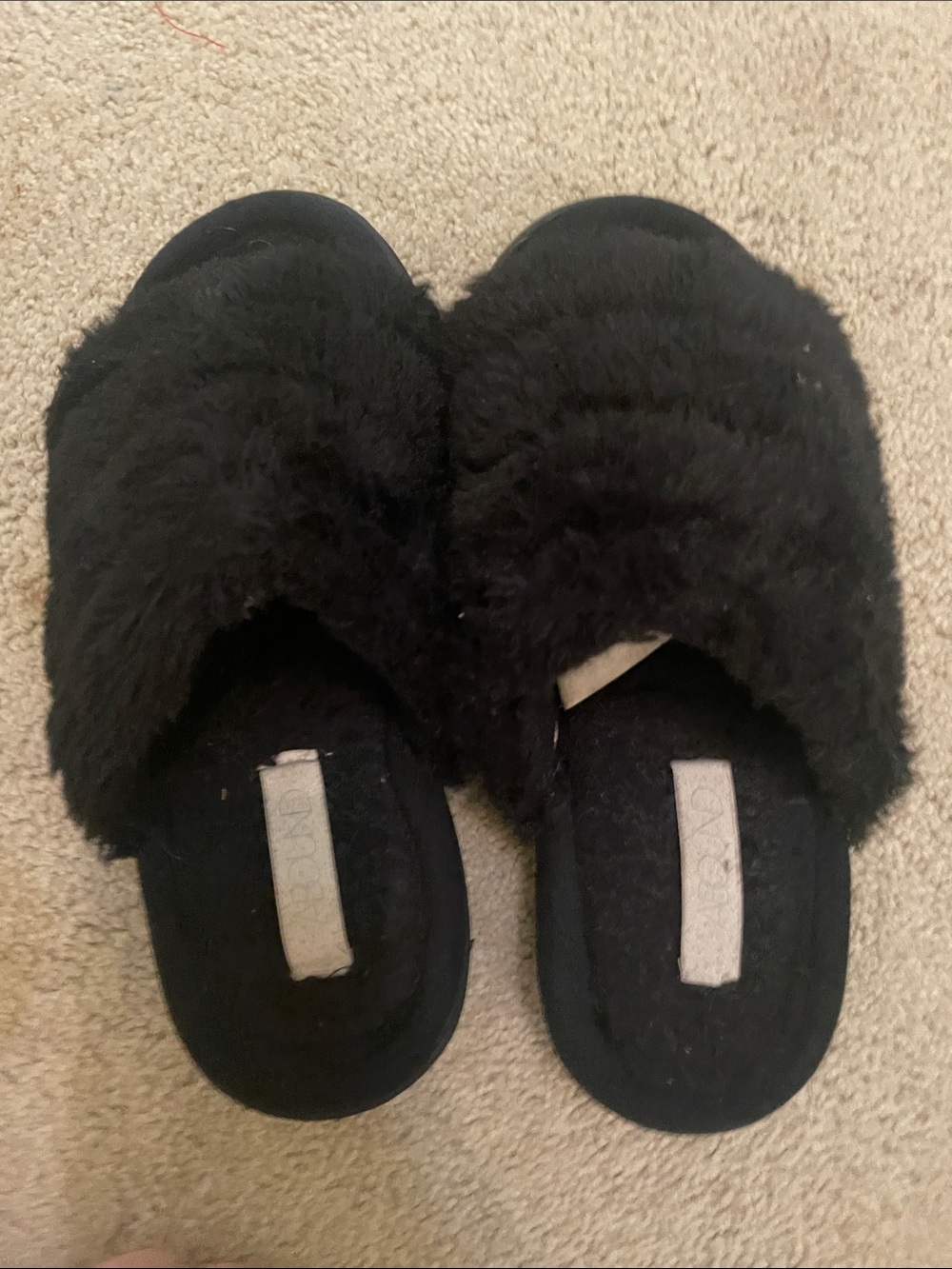 Abound Black Faux-Fur Slide Slippers